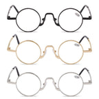 KOOSUFA Small Round l Reading Glasses 3.00 Blue Light Blocking Women Men Retro Eyeglasses Readers Eyewear 3 Colors Set