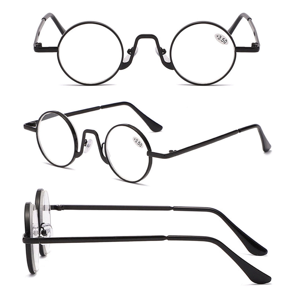 KOOSUFA Small Round l Reading Glasses 3.00 Blue Light Blocking Women Men Retro Eyeglasses Readers Eyewear 3 Colors Set