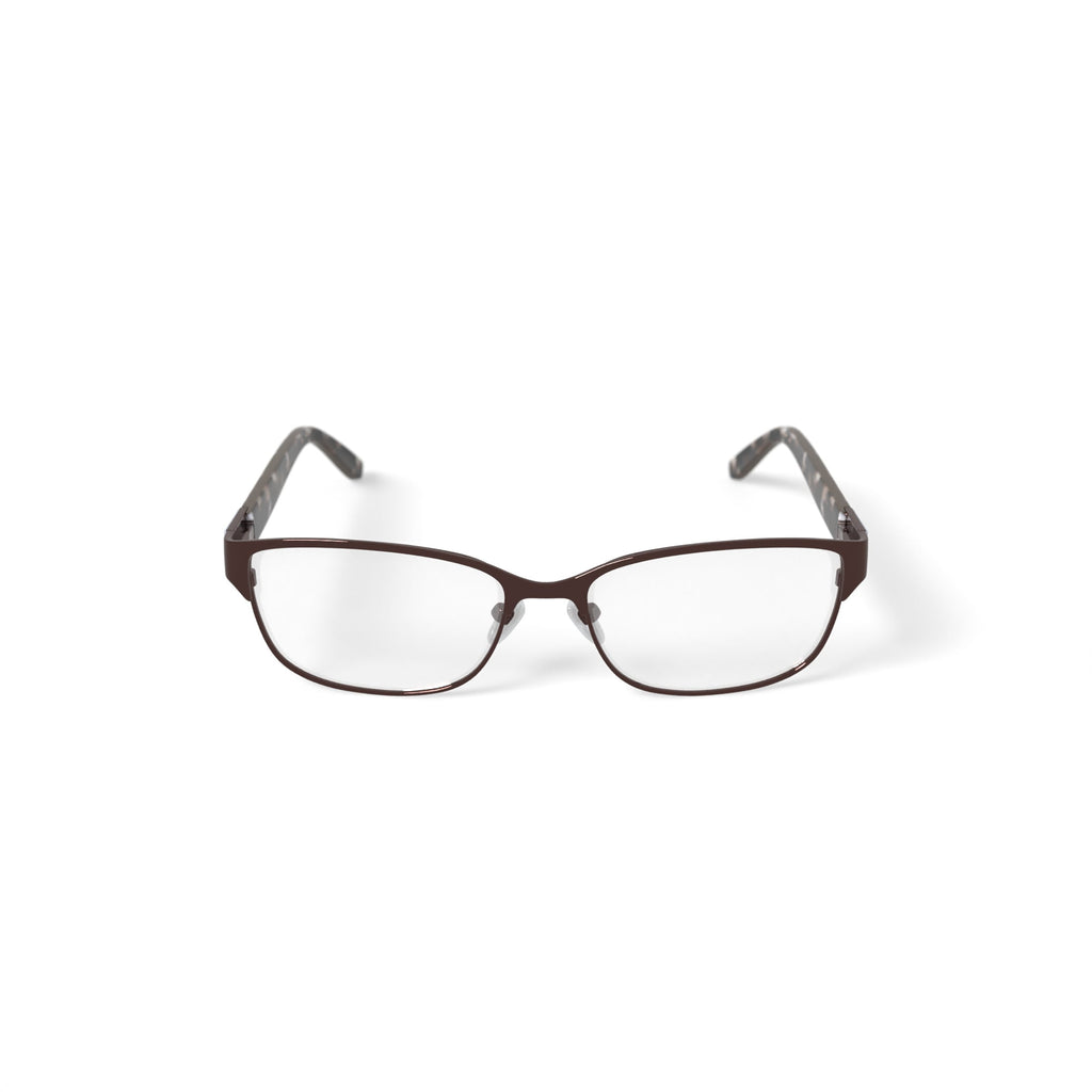 Women's WLO353 Browline Browline Prescription Eyeglasses with Case, Brown