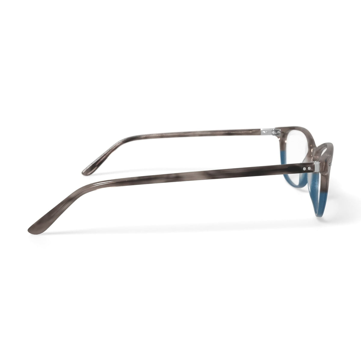Women's WOP64 Square Prescription Eyeglasses with Case, Brown Turquoise