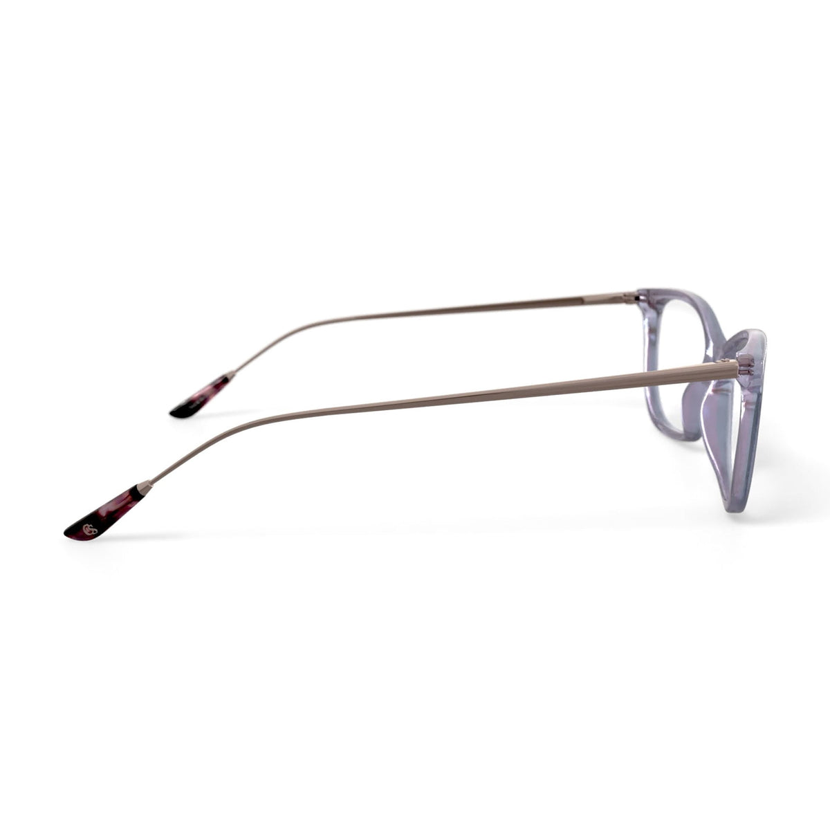 Womens Lana Square Prescription Eyeglasses with Case, Lavender Crystal
