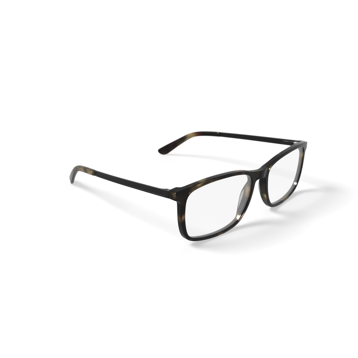 M America Men's Brighton Square Prescription Eyeglasses with Case, Brown Tortoise