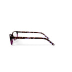 Women's HC07 Rectangular Prescription Eyeglasses with Case, Purple Tortoise