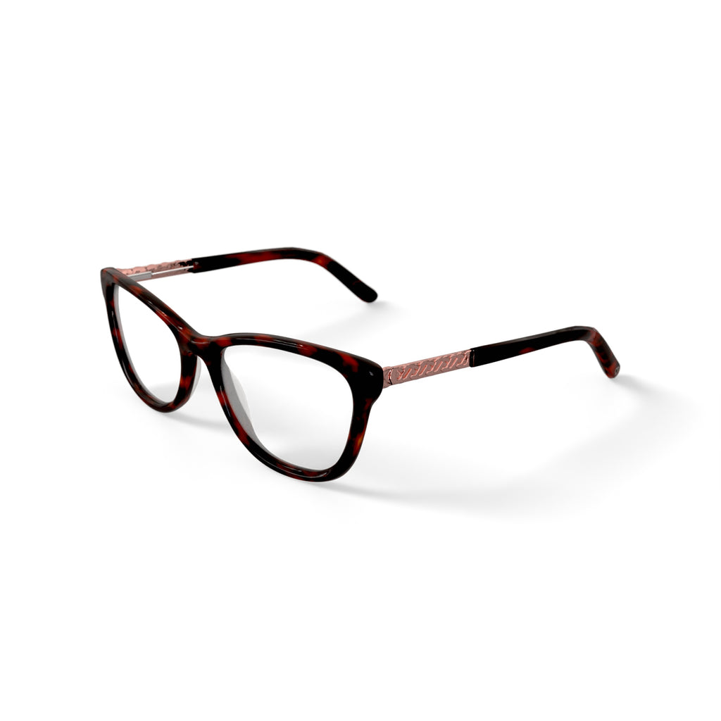 Women's HC269 Cat Eye Prescription Eyeglasses with Case, Brown Tortoise