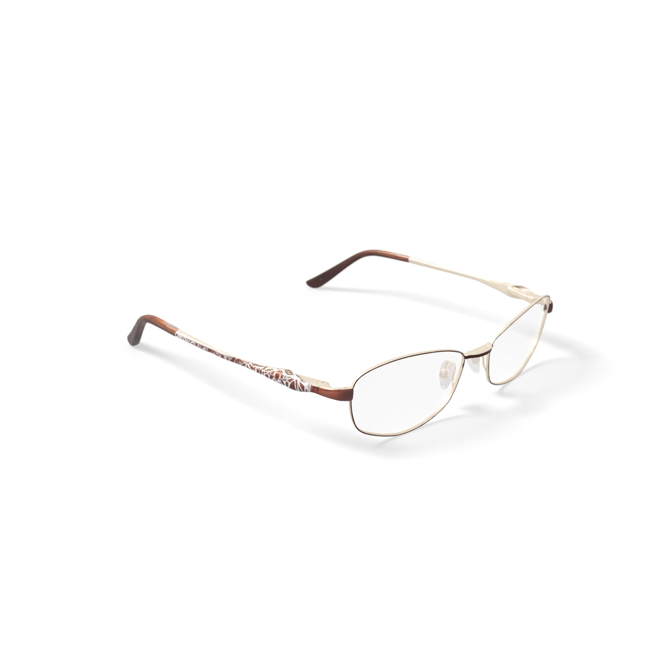 Womens S3209 Oval Prescription Eyeglasses with Case, Brown