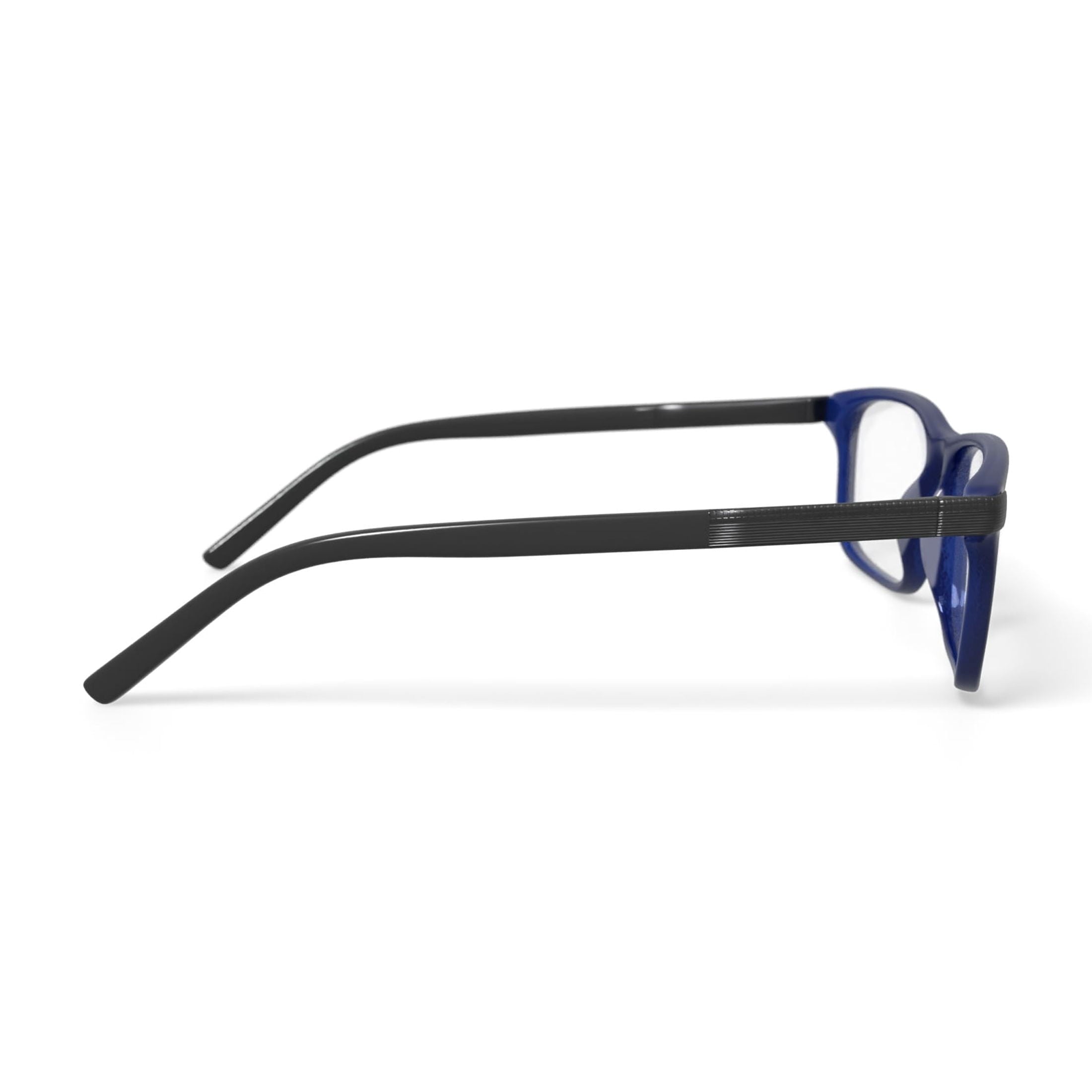 Men's M0501 Square Prescription Eyeglasses with Case, Navy Blue