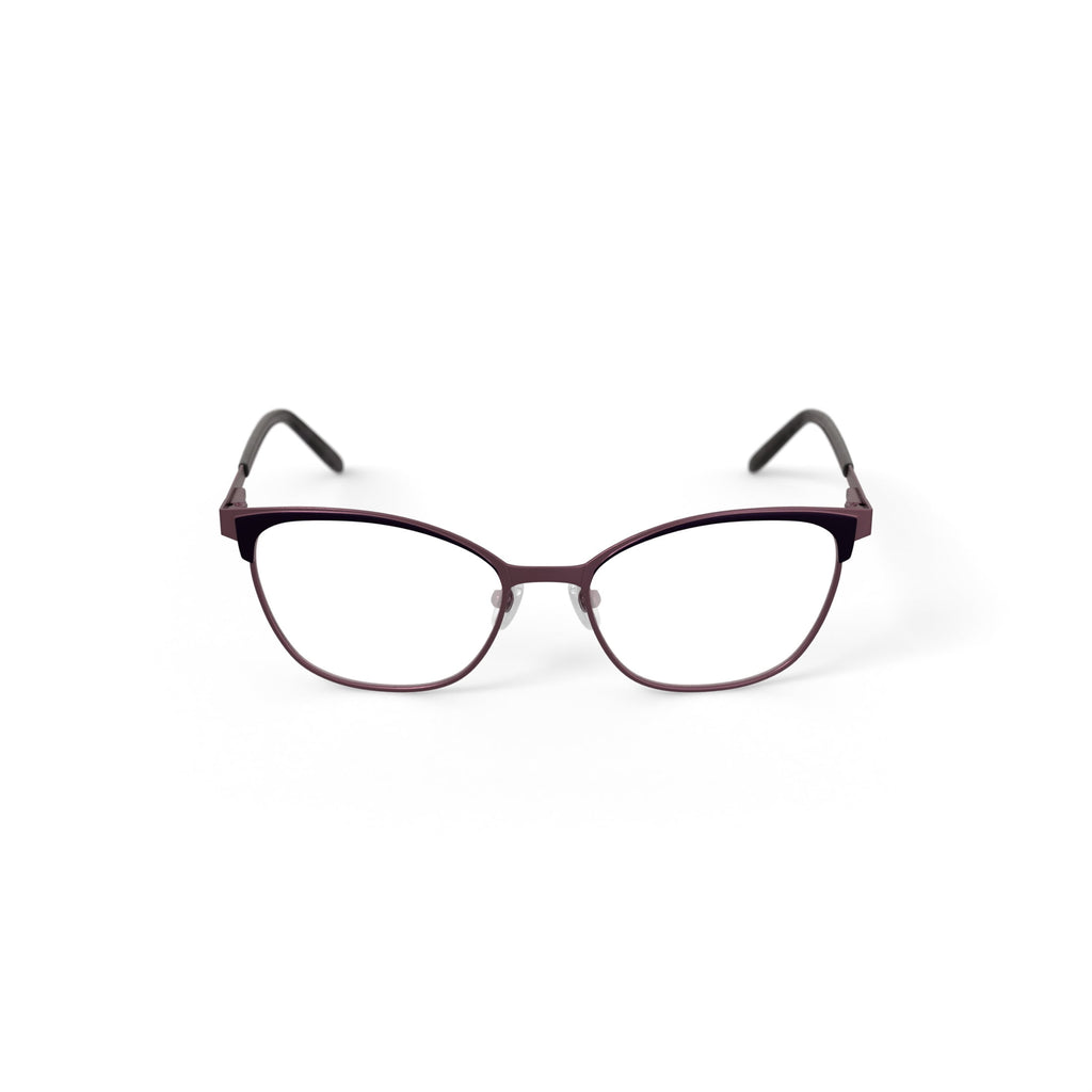 Women's HC209 Your Majesty Browline Prescription Eyeglasses with Case, Purple Tortoise