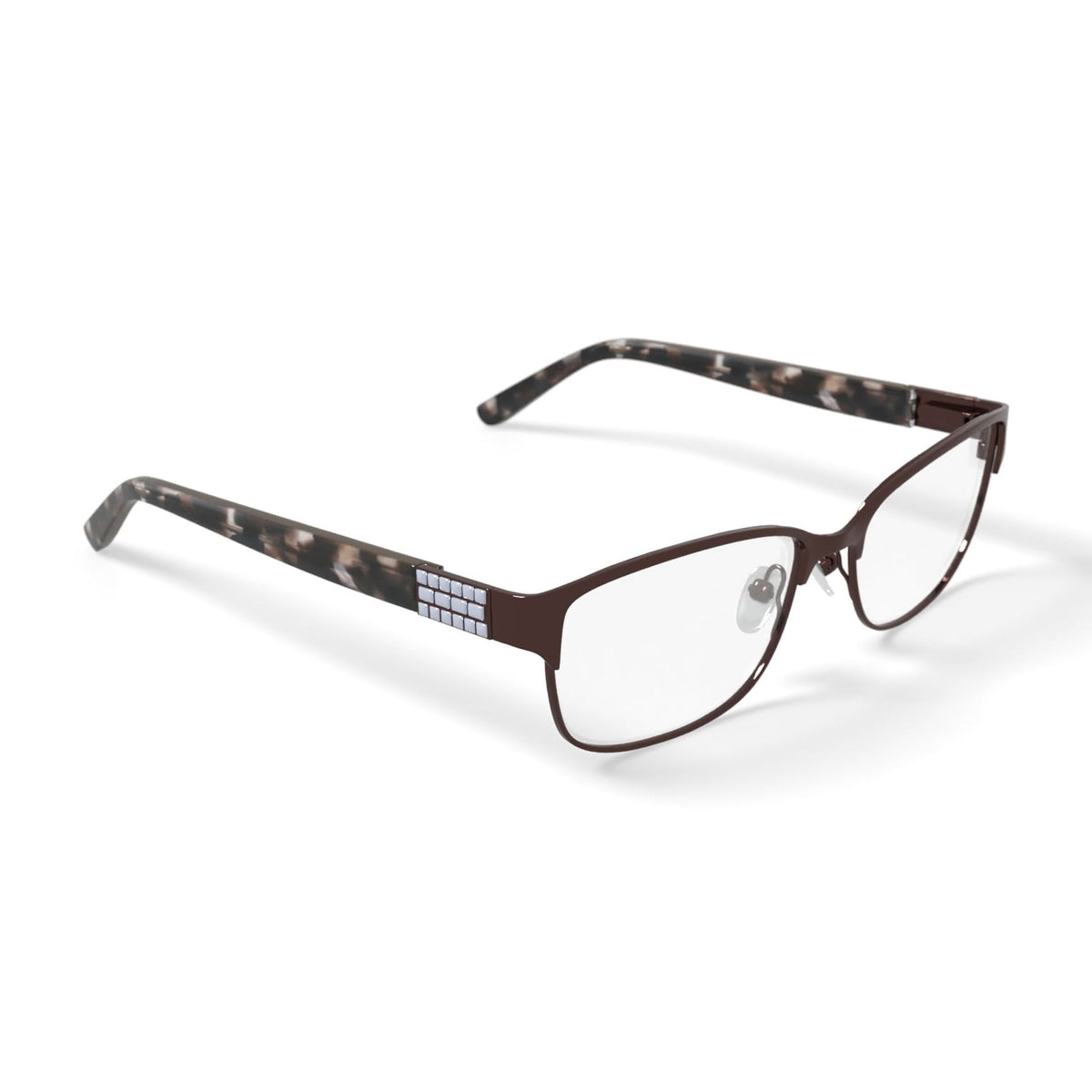 Women's WLO353 Browline Browline Prescription Eyeglasses with Case, Brown