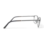 Men's MOP44 Square Prescription Eyeglasses with Case, Black/Silver