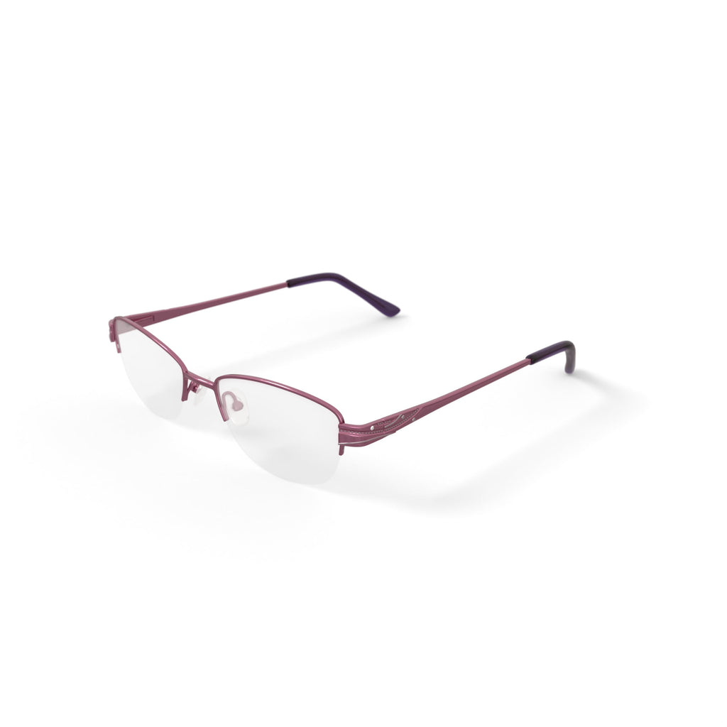Visage Womens E203 Rectangular Prescription Eyeglasses with Case, Purple