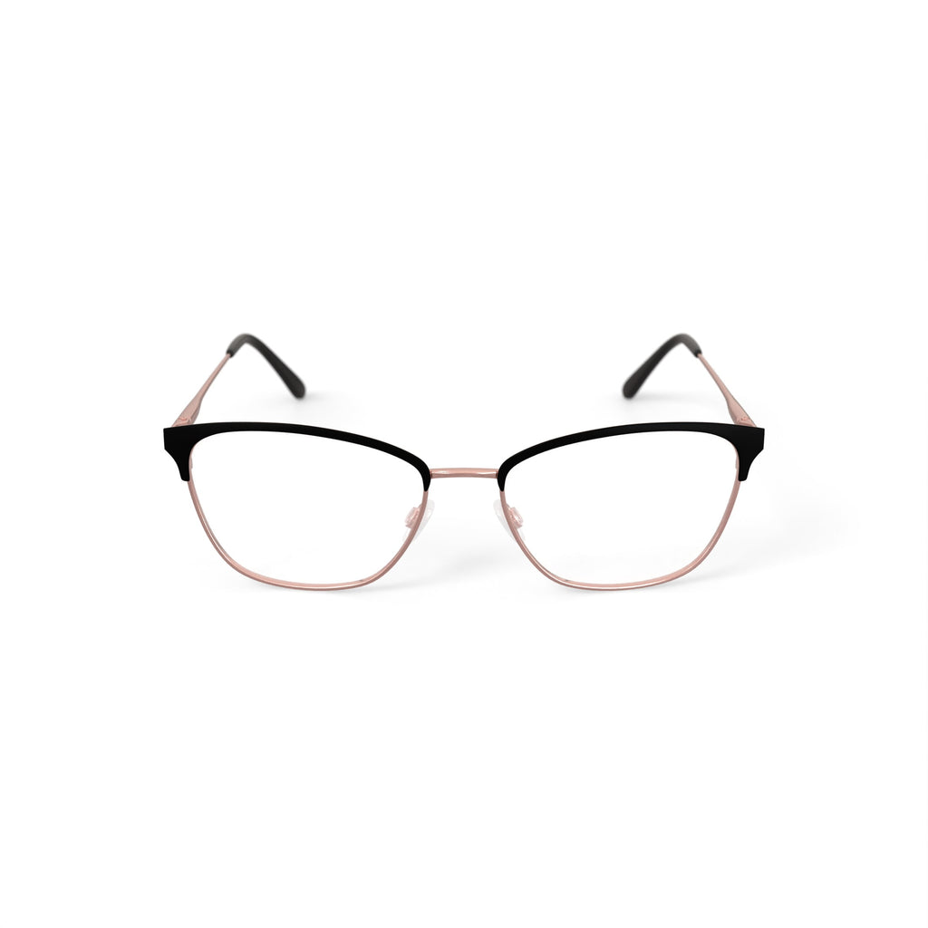 Women's HC280 Cat Eye Prescription Eyeglasses with Case, Black/Gold