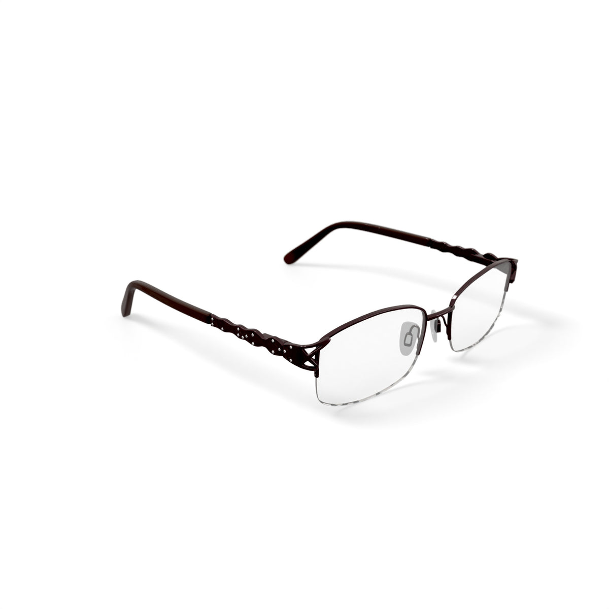 Women's BR60 Square Prescription Eyeglasses with Case, Beige