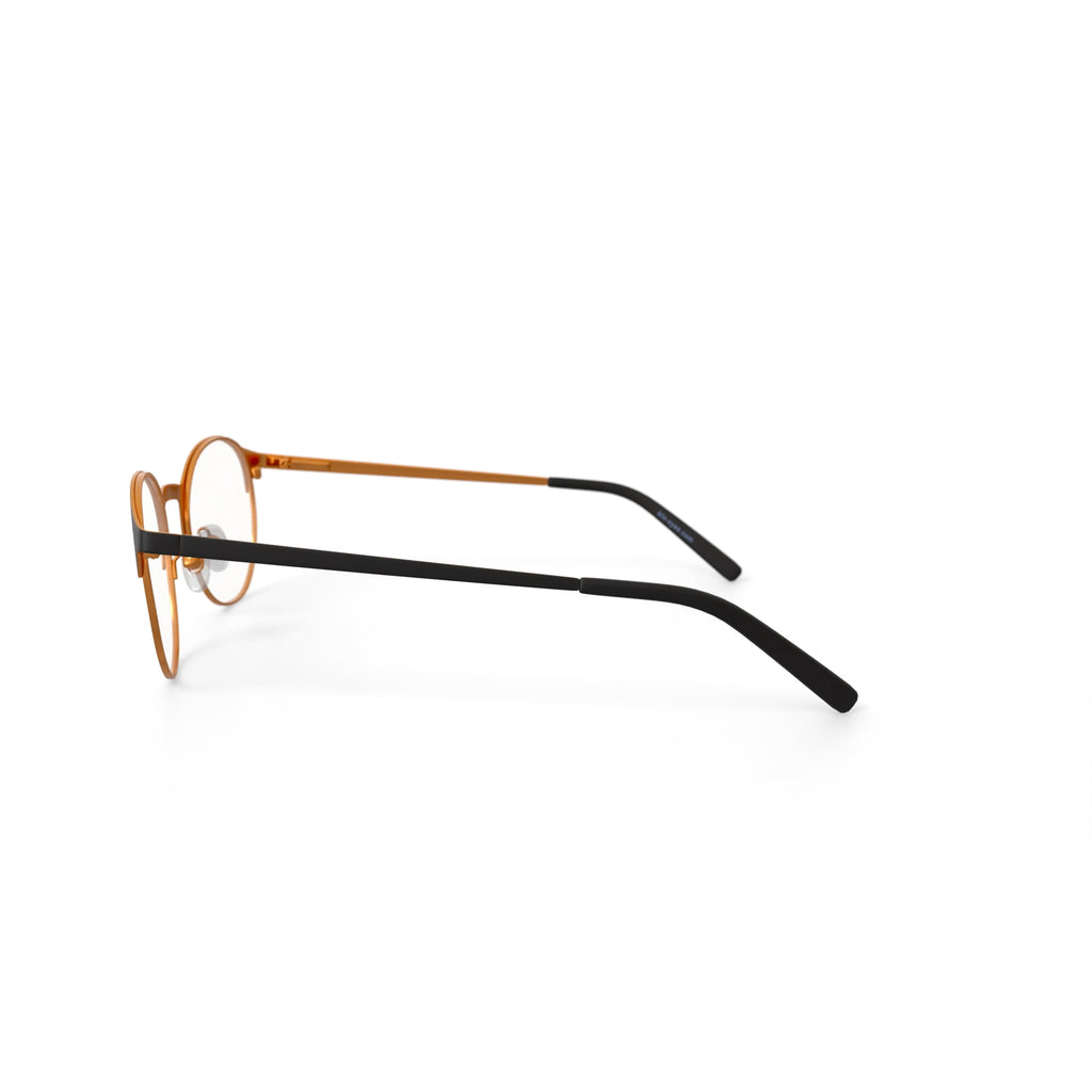 Women's BE257 Begonia Round Prescription Eyeglasses with Case, Black/Rose Gold