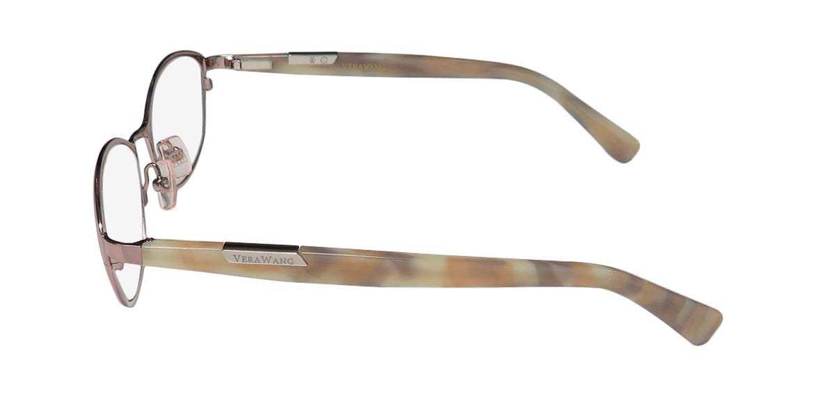 NEW VERA WANG V358 WOMENS/LADIES CAT EYE FULL-RIM ROSE GOLD FRAME DEMO LENSES 50-15-130 SPRING HINGES EYEGLASSES/EYE GLASSES