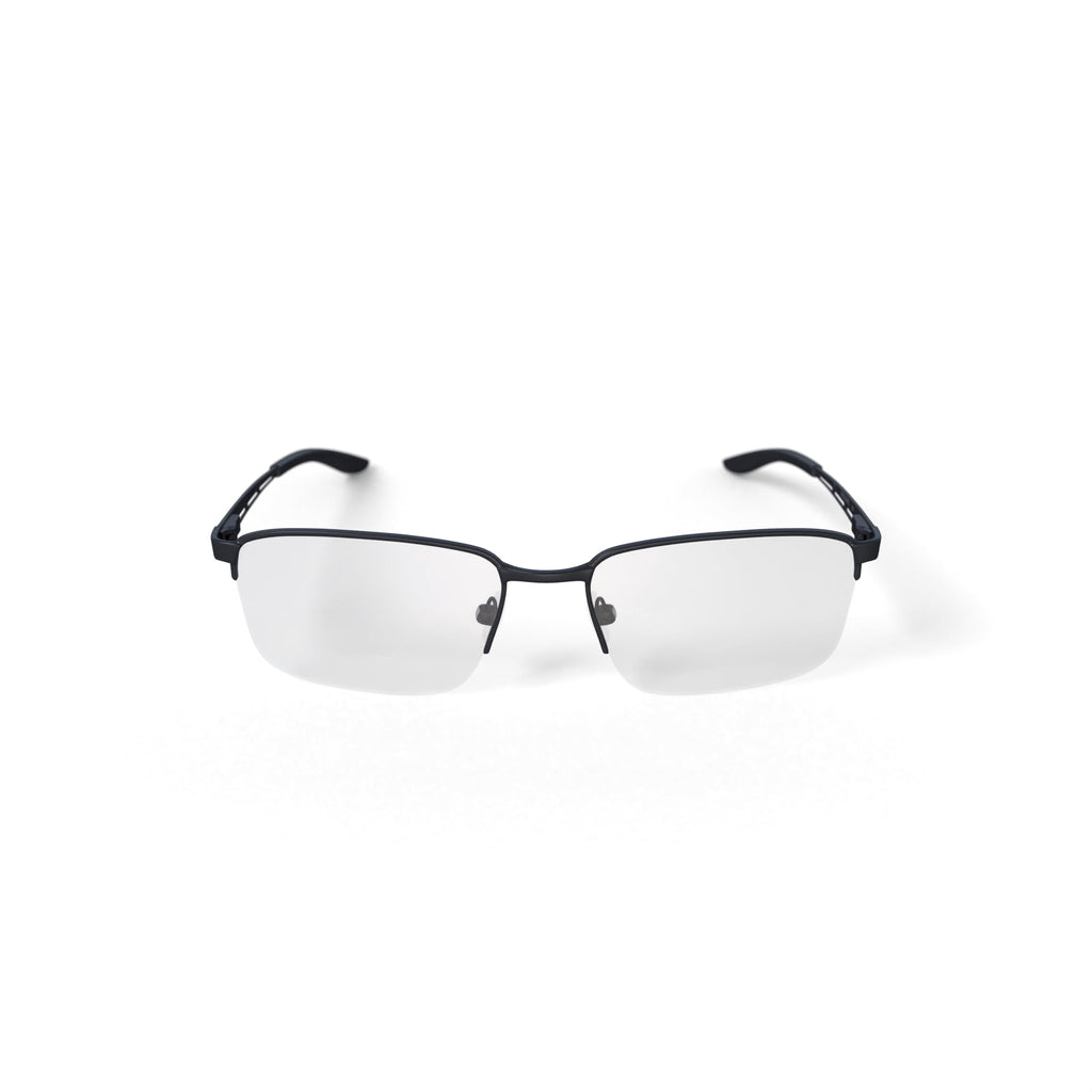 Men's Greg Rectangular Prescription Eyeglasses with Case, Gunmetal