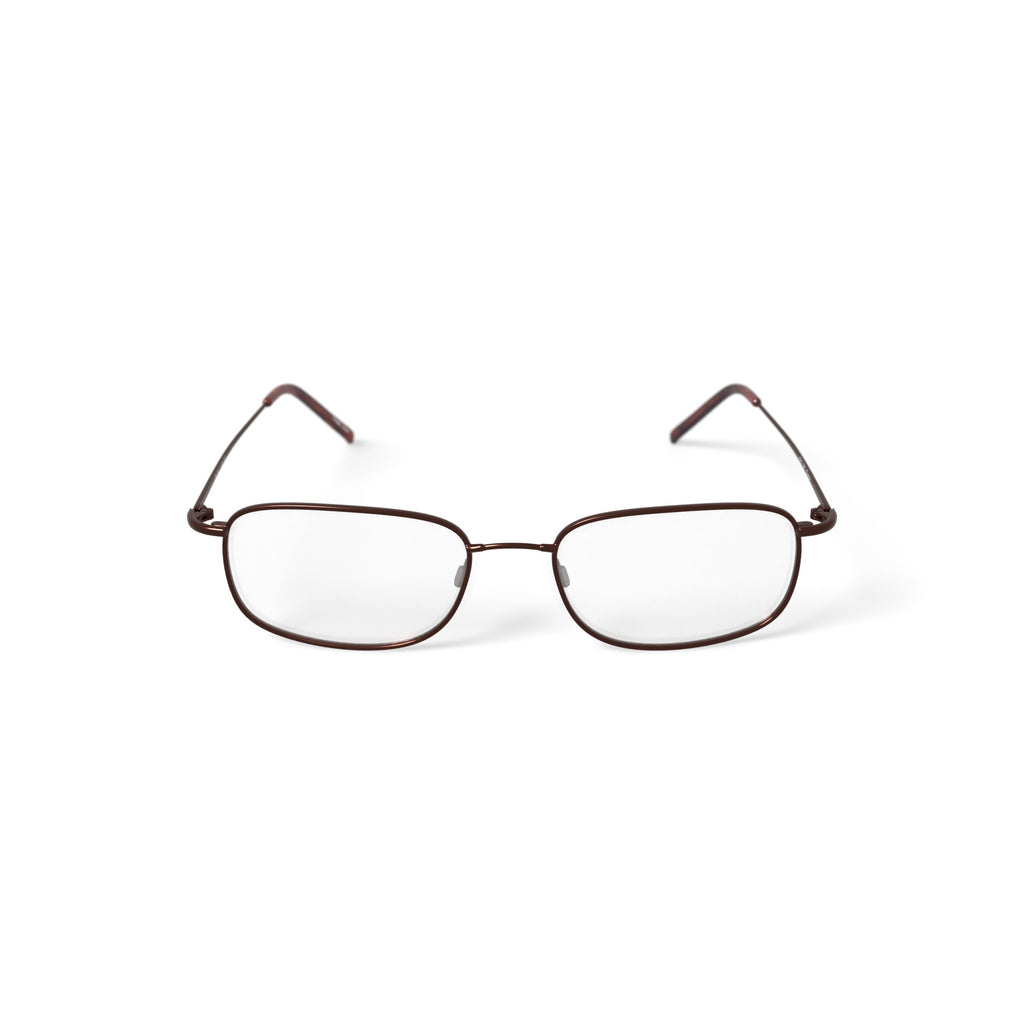 Mens T1510 Square Prescription Eyeglasses with Case, Bronze-Tone