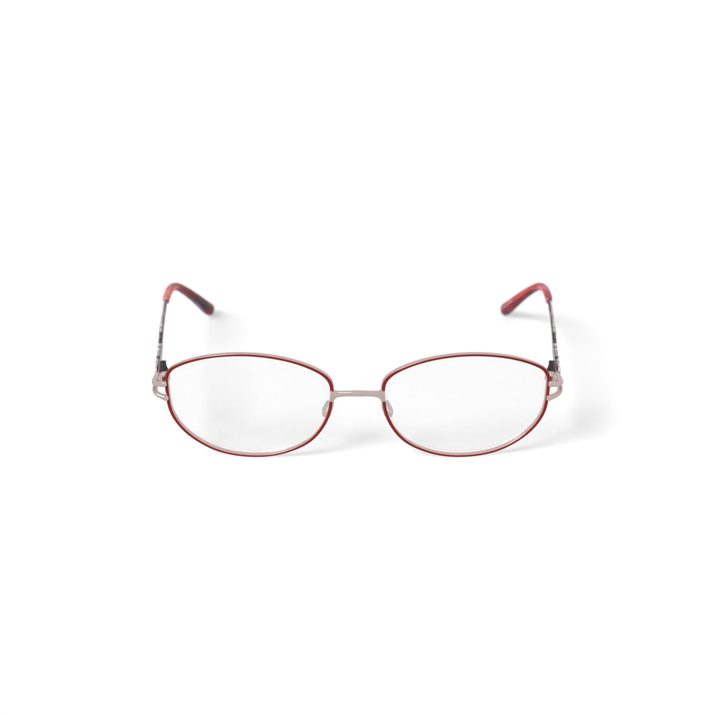 Women's MV028 Edith Oval Prescription Eyeglasses with Case, Red