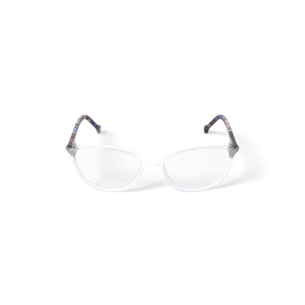 M America Women's MU216 Square Prescription Eyeglasses with Case, Crystal Tortoise