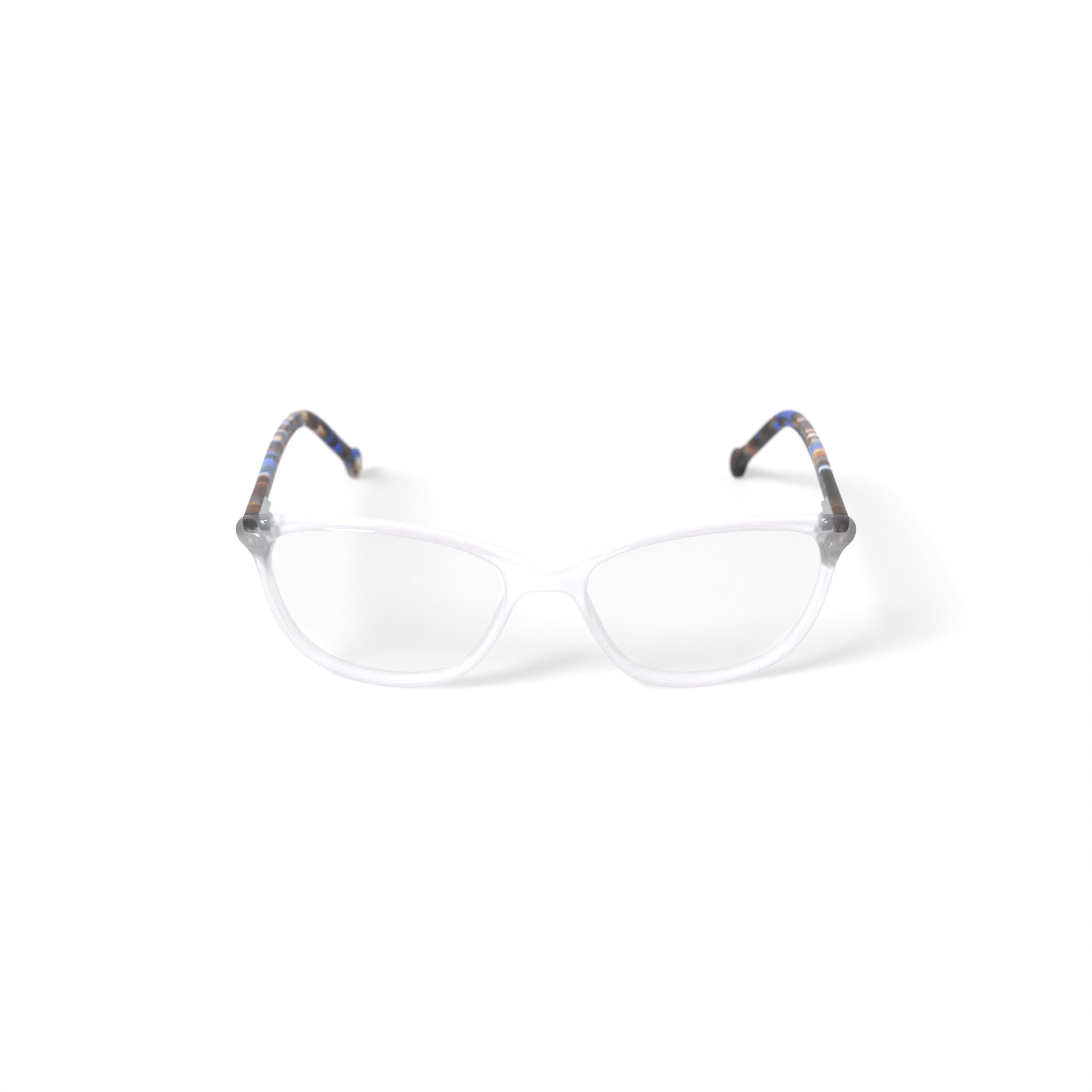 M America Women's MU216 Square Prescription Eyeglasses with Case, Crystal Tortoise