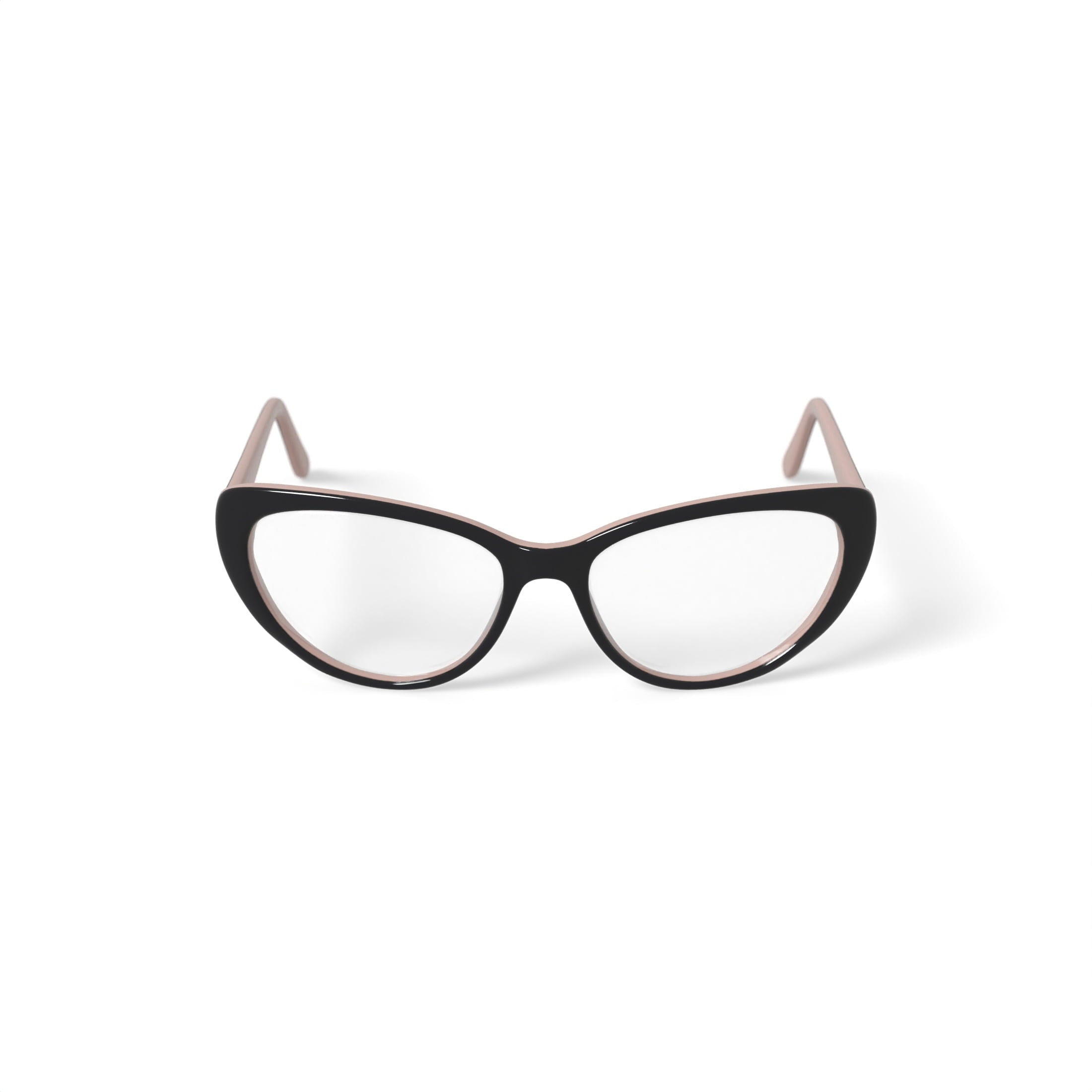 Women's Rose Cat Eye Prescription Eyeglasses with Case, Black