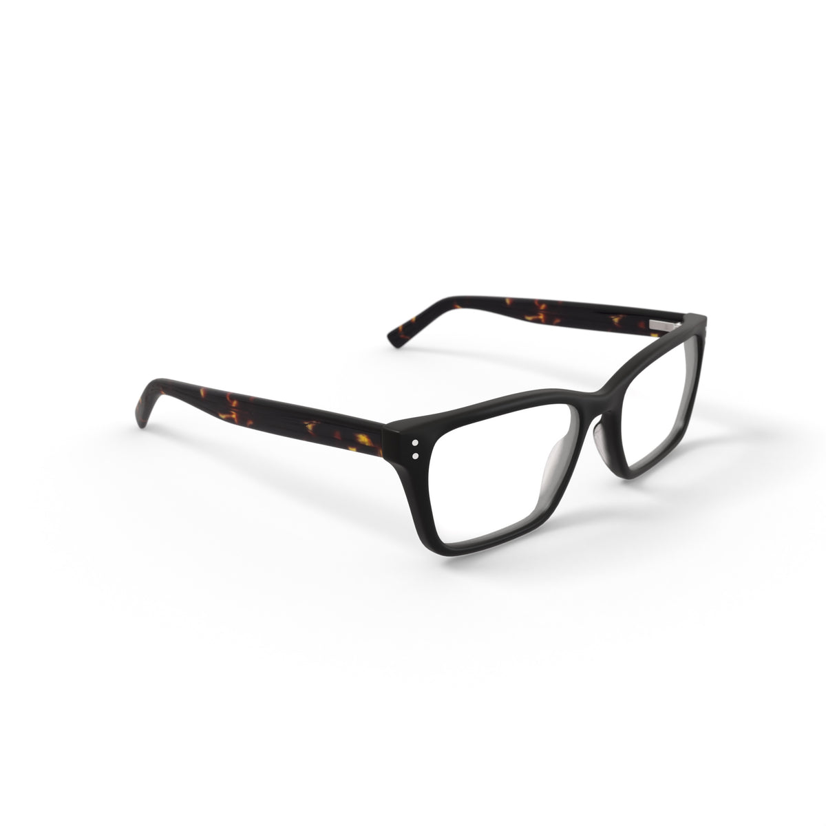 Men's MV014 Curtis Square Prescription Eyeglasses with Case, Shiny Black