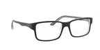  Unisex Size 54 Square RB5245 Optics Prescription Eyeglasses with Case, Black On Transparent